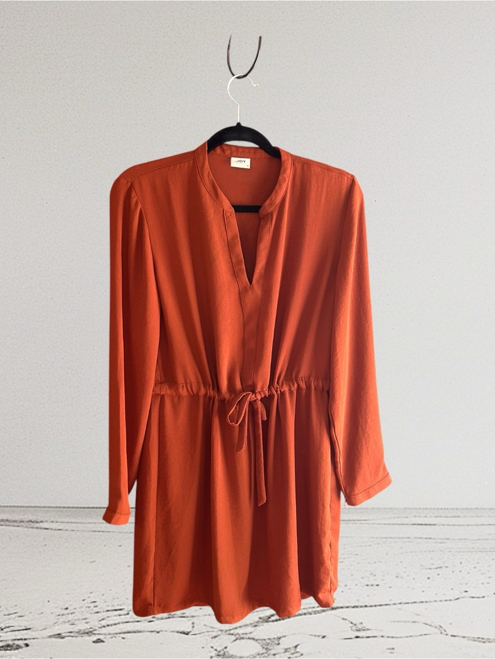 JDY burnt orange V-neck mini shirtdress Size 36 (US Size 8)